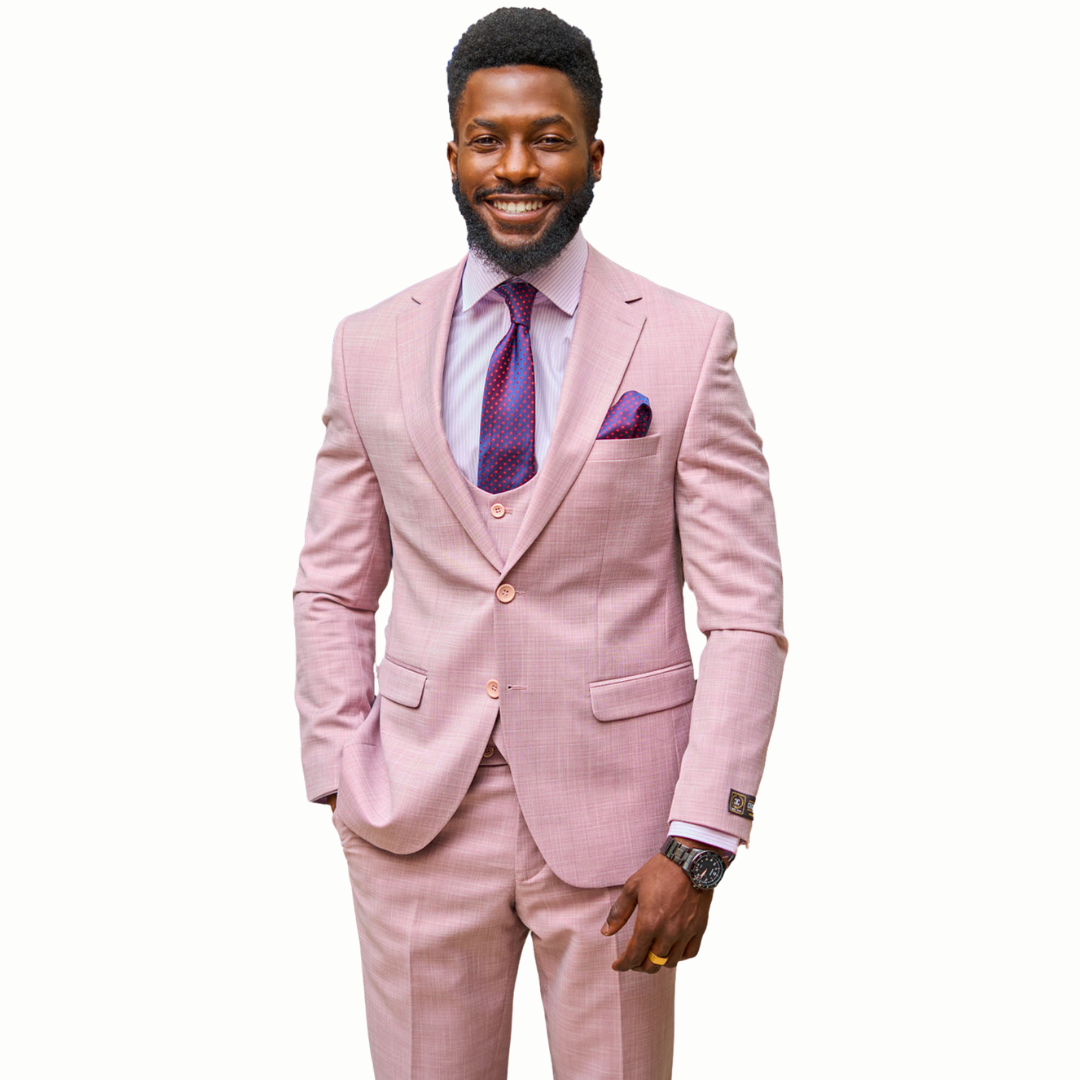 Blush Pink Wool Three-Piece Suit