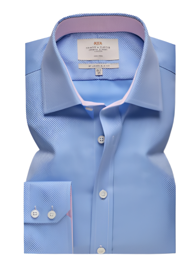 Non-Iron Blue & Pink Windowpane Check
