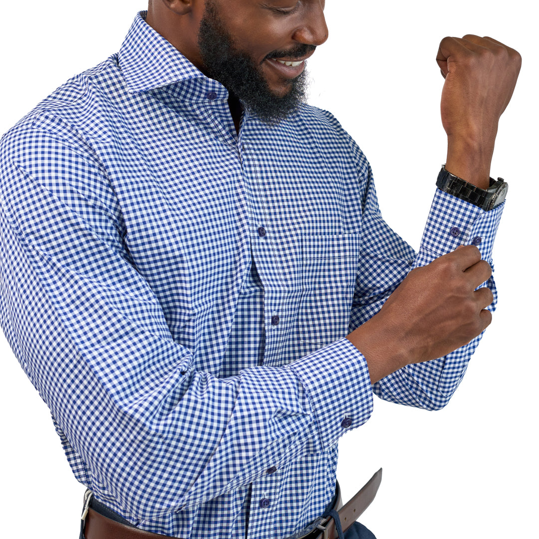 Men’s Micro-Check Shirt - Blue