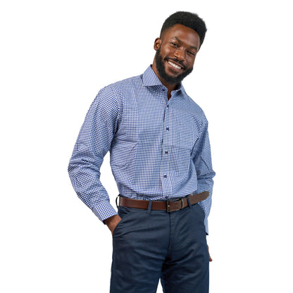 Men’s Micro-Check Shirt - Blue