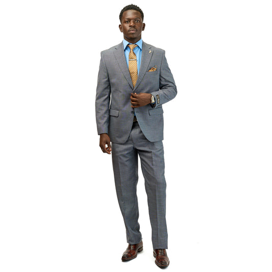 Grey checked Slim Fit 2-Piece Suit