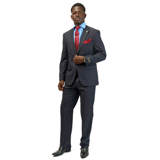 Navy Pinstripe Slim Fit 2-Piece Suit
