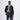 Black Knit Bomber Jacket with Leather-Trim Pockets