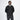 Black Knit Bomber Jacket with Leather-Trim Pockets