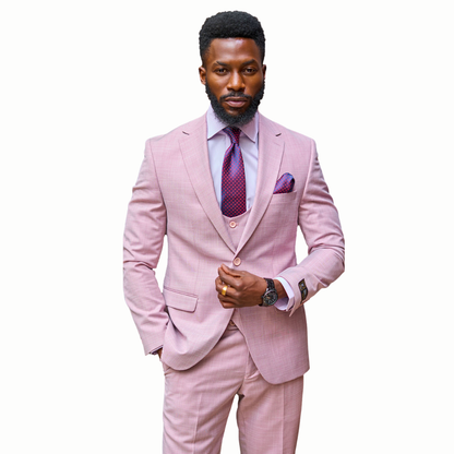 Blush Pink Wool Three-Piece Suit