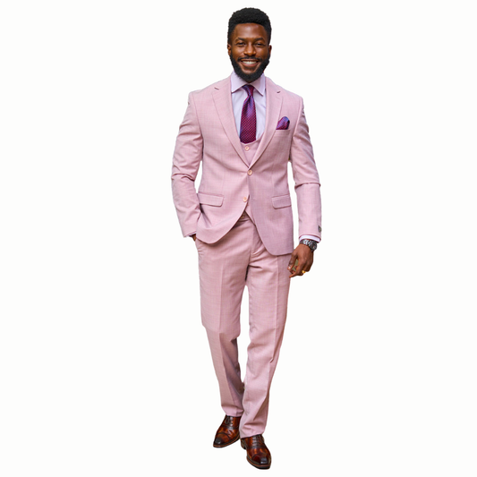 Blush Pink Wool Three-Piece Suit